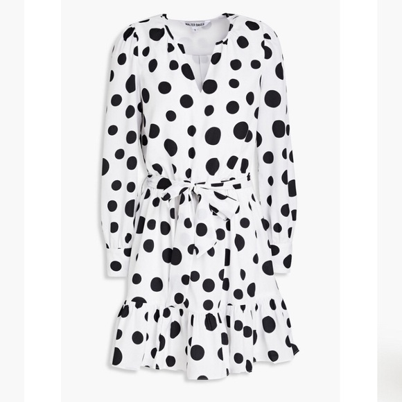 Walter Brown Polka Dot Mini Crepe Dress - Picture 2 of 4
